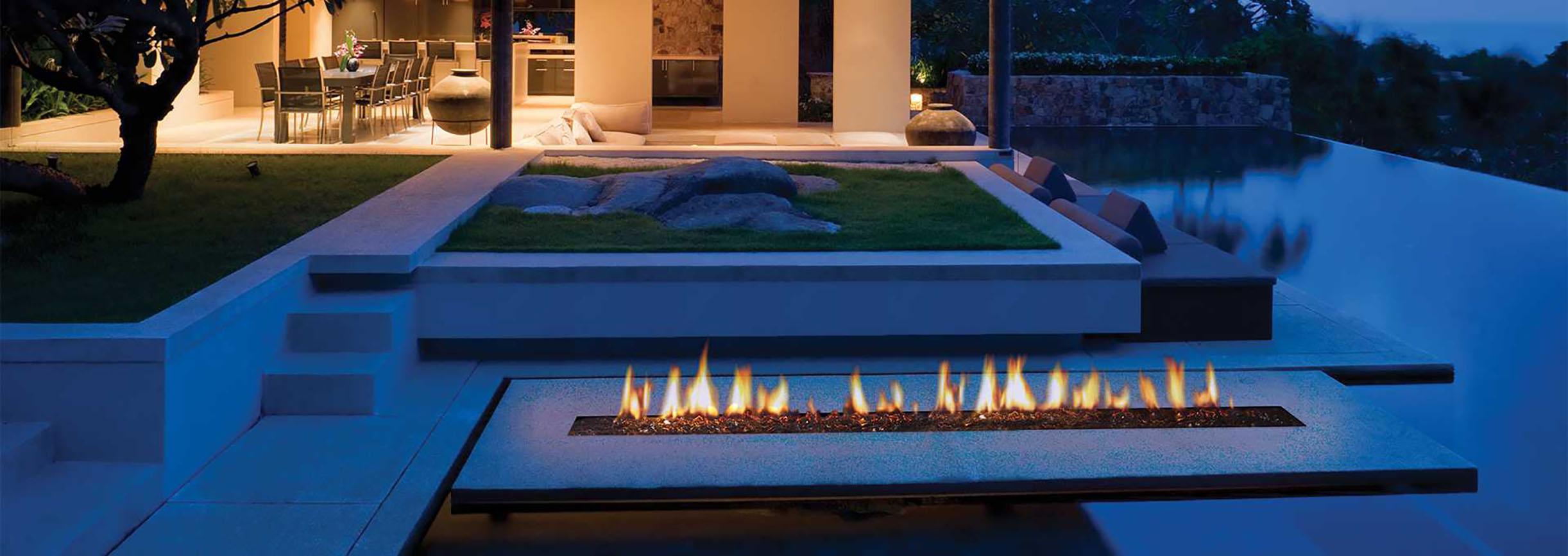 Outdoor Rectangular Gas Fire Pit 800 - Image 3