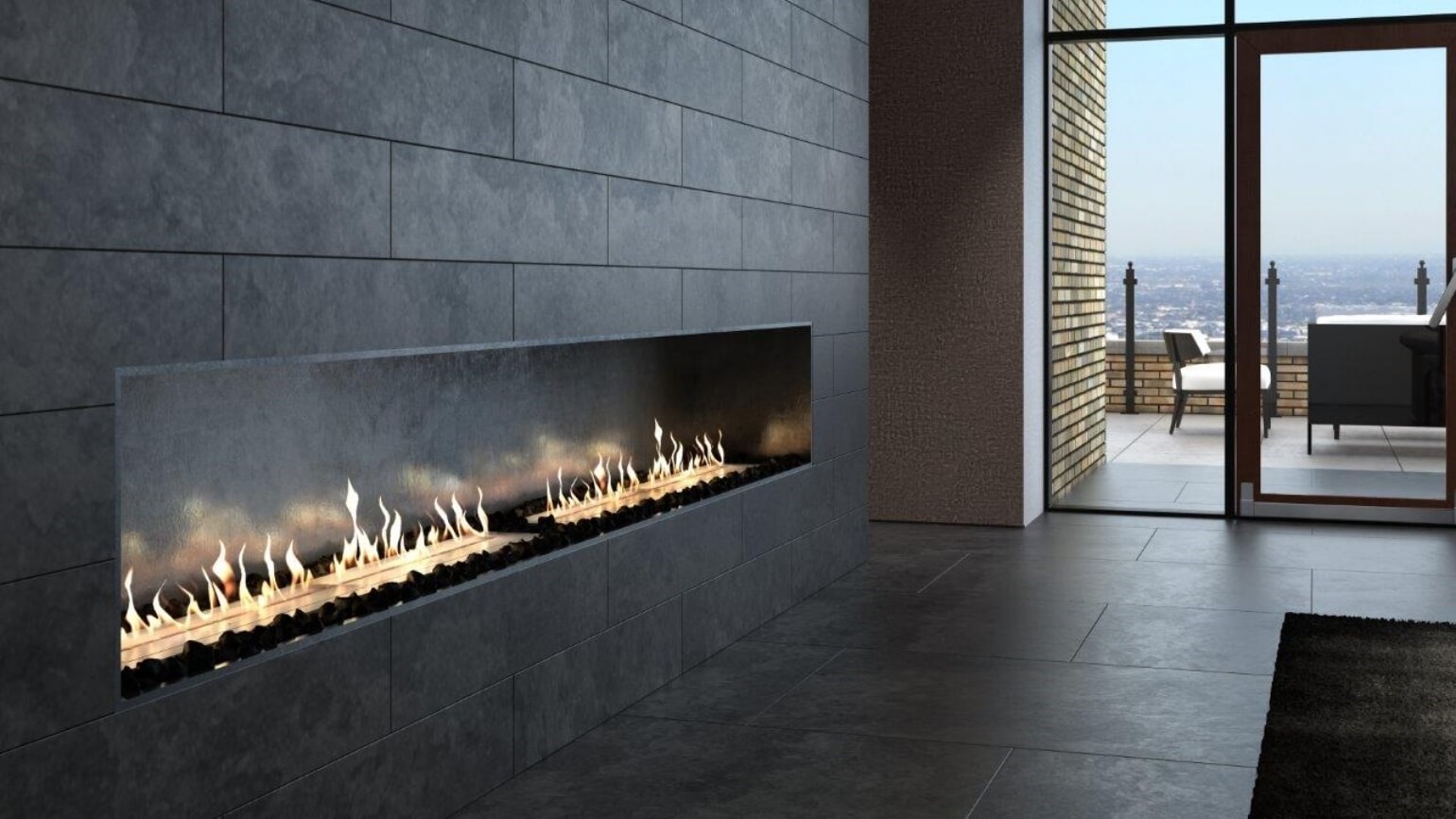 Built-in Bioethanol Fireplace Slimline
