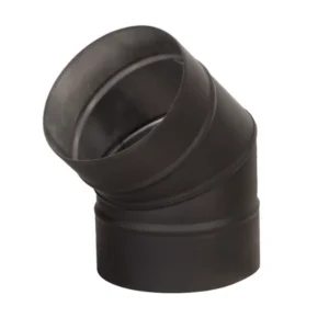 Single Wall Stainless Steel Black 45 Degree Bend (150Dia x 45Deg )