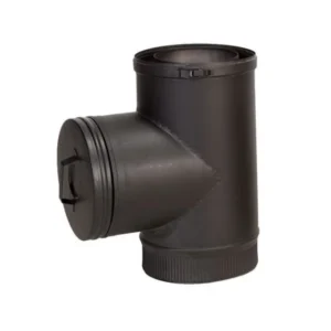 Stainless Steel Black 90 degree T-Piece for Insulated Pipes (150/210Dia x 90Deg)